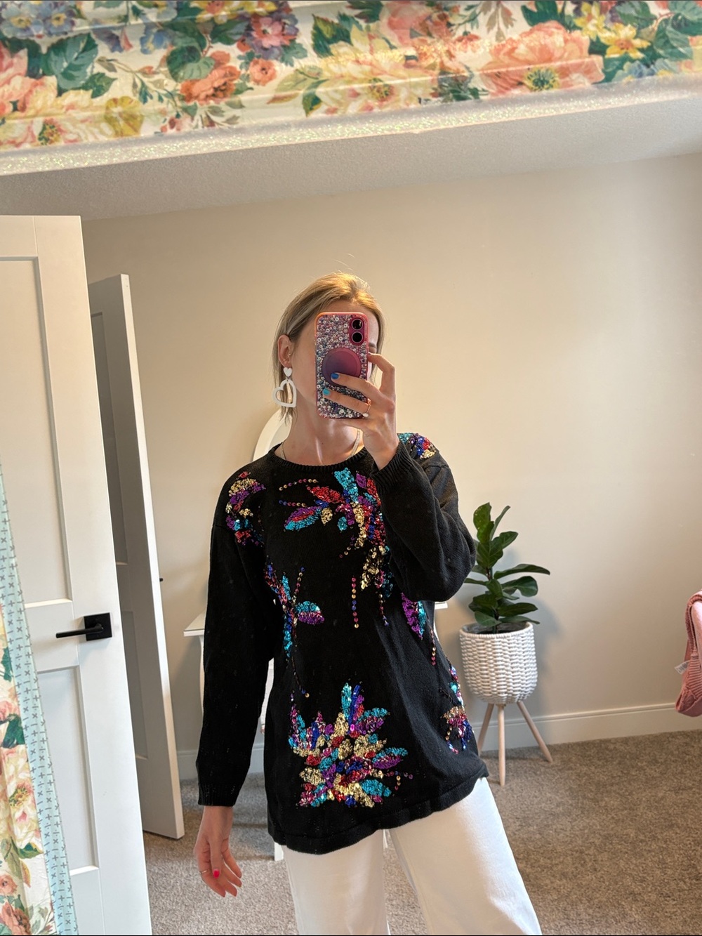 Vintage Black Sequin Sweater